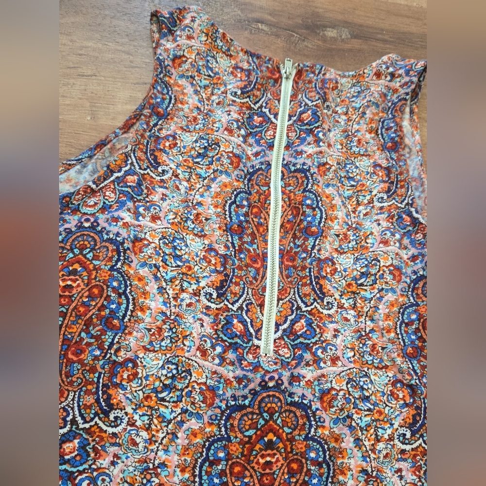 Sunnygirl Colorful Paisley Sleeveless Dress Size Small - Picture 6 of 6